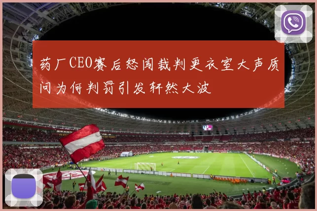 药厂CEO赛后怒闯裁判更衣室大声质问为何判罚引发轩然大波